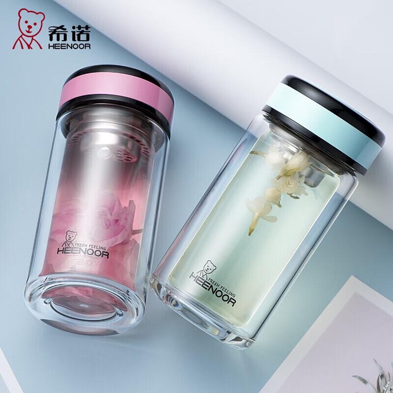 HEENOOR Double-Layer Insulated Glass Tea Cup