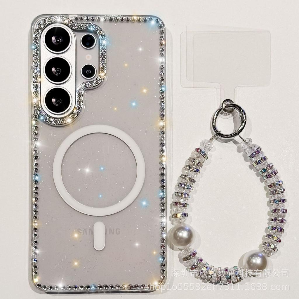 Samsung S11Ultra flash diamond IMD strong magnetic mobile phone case S11FE flash powder laser love S11 protective case