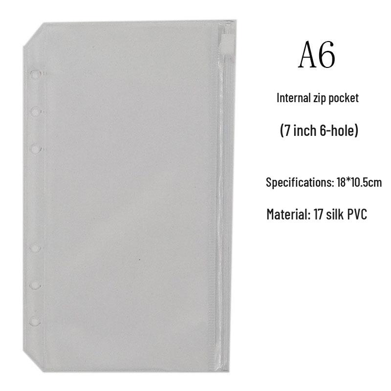 A5A6 Budget Planner with Loose-leaf Inner Pages, Zipper Pouch, Divider, 7-inch 6-hole Refills, and English Labels.
