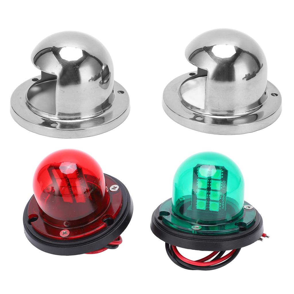 1 Pair Set 12V 24V Red Green Sailing Signal Light Marine Boat LED Bow Navigation Lamp Accessory