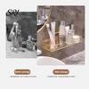 Bathroom Clutter Organizer Adhesive Storage Rack Wall Mounted Large Capacity Stable Load-bearing with Hollow Drainage Anti-Rust for Kitchen