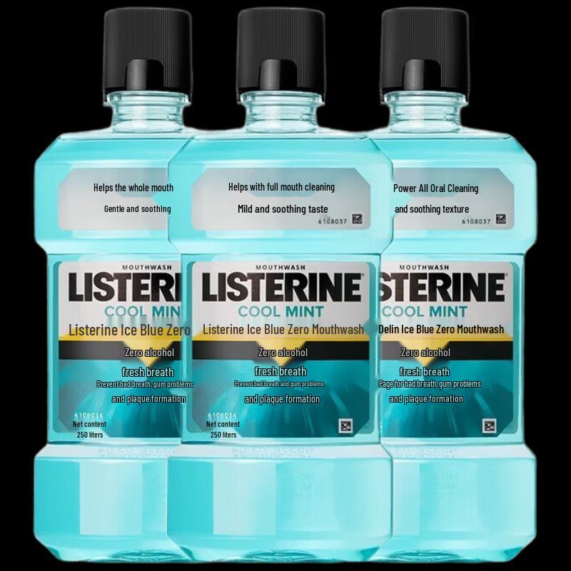 Listerine Zero Alcohol Fresh Mint Mouthwash (3x250ml)