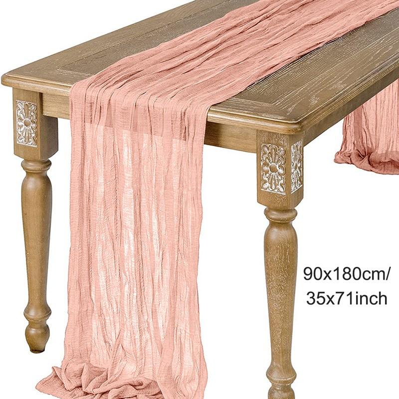 

Полупрозрачная марлевая дорожка для стола, марля цвета шалфея, обеденный стол, деревенский стиль, свадьба, день рождения, украшение, рождественские банкеты, арки, украшение для торта