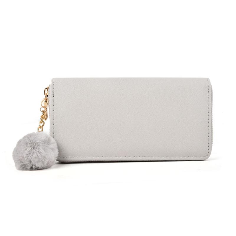 Autumn and winter candy color long wallet, solid color women's wallet card bag wallet