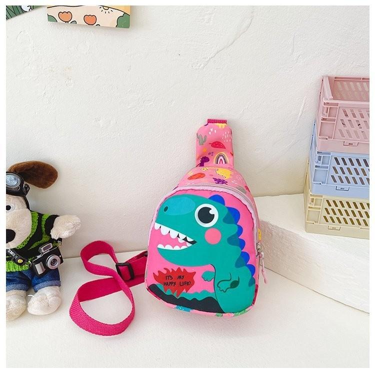 Stylish Cartoon Crossbody Bag For Boys Girls Adorable Printed Nylon Chest Pack Style4