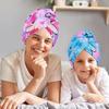 1pc Children's Printed Microfiber Dry Towel, Quick Drying Soft Towel with Button Tie, Wet Hair Wrap Salon Towel Set for Girls