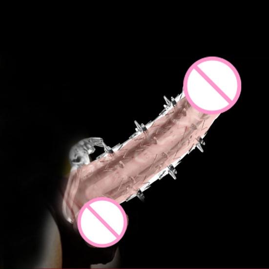 Mužský opakovaně použitelný žebrovaný kondom G-bod stimulace návleku na penis zpožděný sexuální hračky