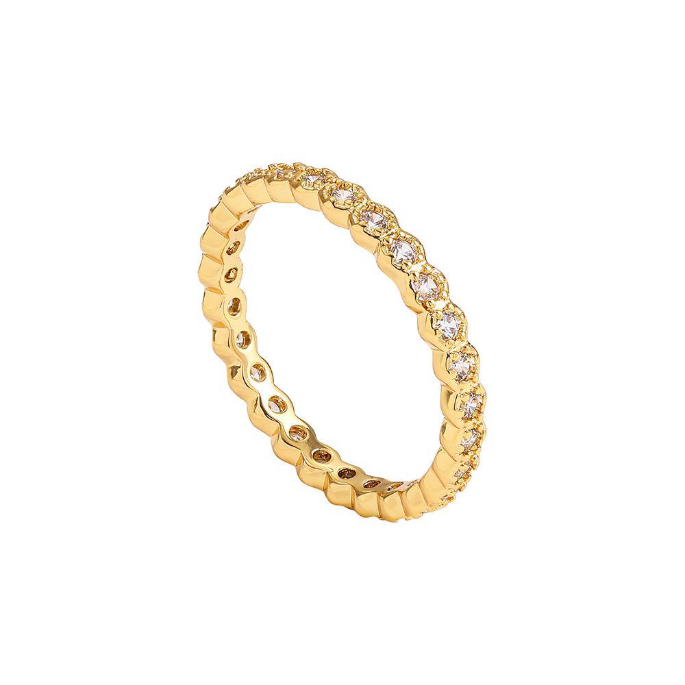 

Black and Clear CZ Zircon Stone Thin Rings for Women Girls New Trendy Gold-plated Copper Finger Rings Wedding Engagement Zircon