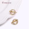 18k Gold Plated Inlaid Shiny Zircon Hollow Round Earring Hook Clasp Earring Making Supplies Wholesale