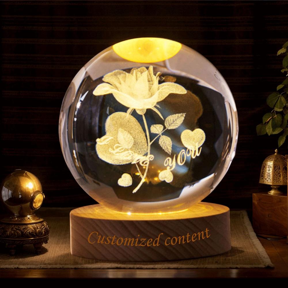 6 Color Changes Night Light 3D Laser Engraving Cat and Butterfly Night Light with Colored Light Wood Lamp Holder Home Decoration