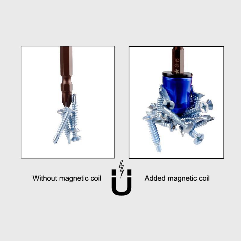 1Pcs Magnetic Screw Rings Magnetized Ring Screwdriver Bits Aluminum Alloy 6.35mm Shank Screw Bit Magnetic Magnetizer