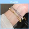 Bracciale Lettera H Placcato Oro 18k con Zirconi per Donna Gioielli Minimalisti alla Moda