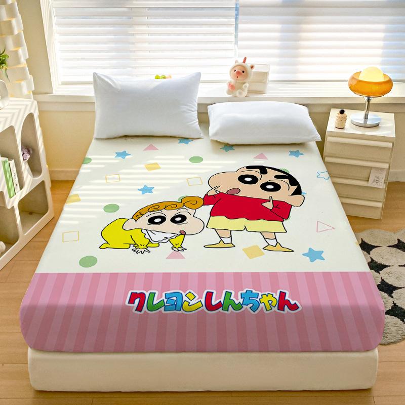 Cartoon Crayon-Shin-Chan Soft Bedding Fitted Sheet Deep Pocket 30Cm,3D Pattern Fitted Sheets Fade Resistant Multiple Sizes