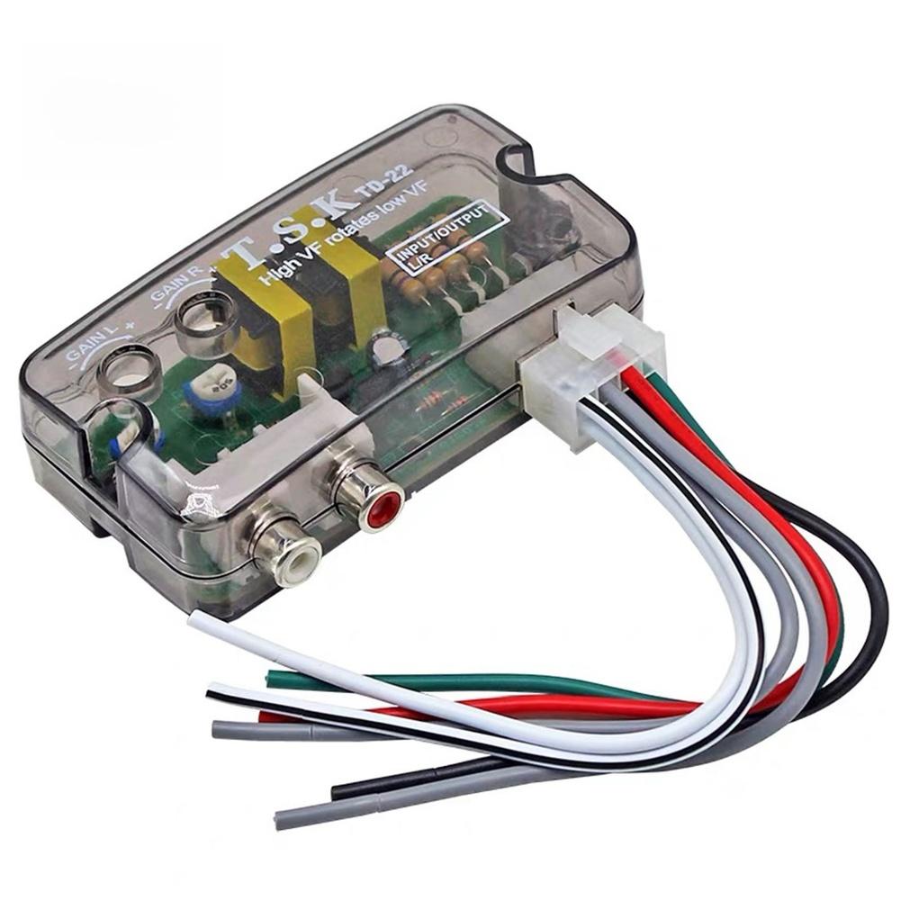 TD22 Car Audio Converter Adapter Line Level to For RCA for 2 Channel or 4 Channel Stereos without For RCA Outputs