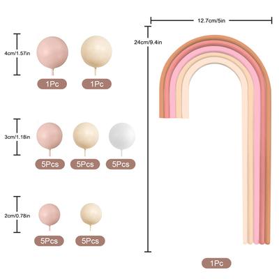 28Pcs Boho Rainbow Party Cake Toppers for Boho Rainbow Birthday Girls Birthday Baby Shower Party Decorations