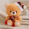 Wear Christmas Hat Bear Stuffed Animals. Knitted Scarf Bear Plushies Doll  Birthday Gifts