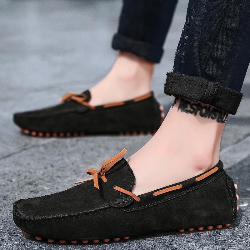 Fashion Mens Casual Shoes Suede Loafers ClassicShoes Soft Driving Flats Luxury Moccasins Hot Slip on Men Shoes Plus Size Bean Bean