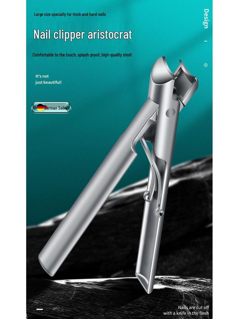 Anti-Splash Large Opening Nail Clipper Set with File for Thick & Hard Nails