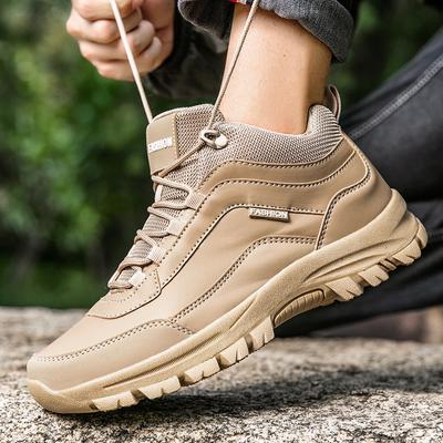 Fashion Men Shoes Outdoor Mountaineering Anti Slip Thick Soled Off-road Sports Autumn Leather Strap Wear-resistant Casual Workwear Shoes