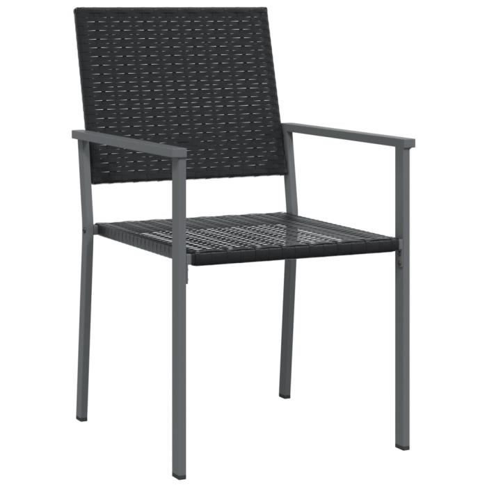 VidaXL Chaises de jardin lot de 2 noir 54x62,5x89 cm résine tressée 364098