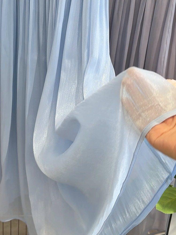 Super Bajkowa Długa Letnia Perłowa Tiulowa Spódnica dla Kobiet, Styl Resortowy 2026