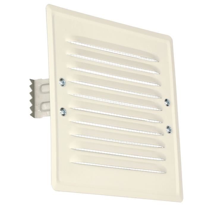 Grille D'aération - KOTARBAU - 165x165 Mm - Métal - Moustiquaire Blanche - Pose Murale