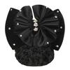 1Pcs Satin Bow Net Bun Hair Cover Barrette Net Elastic Hairnet Nurse Stewardess Bun Snood  for Women