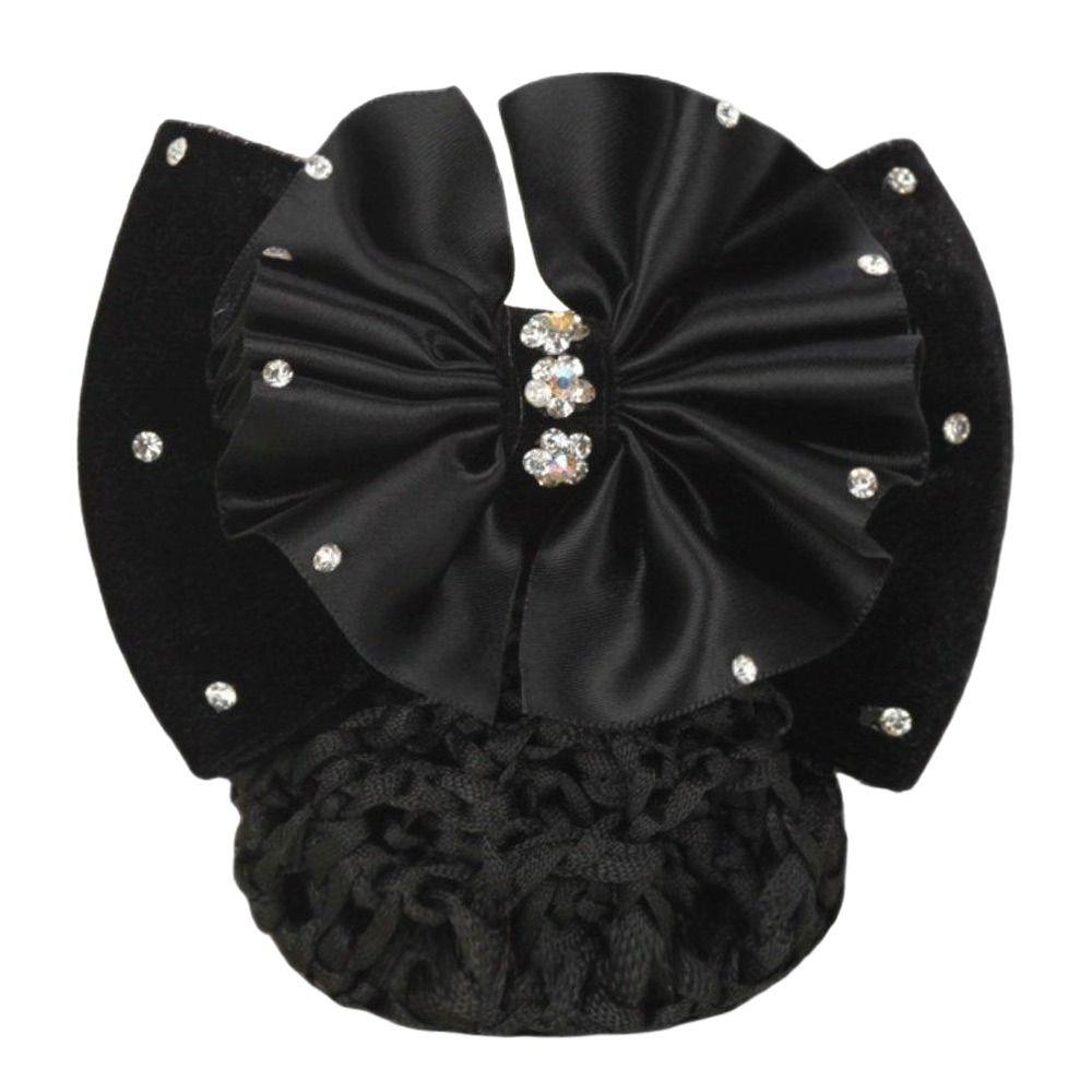 1Pcs Satin Bow Net Bun Hair Cover Barrette Net Elastic Hairnet Nurse Stewardess Bun Snood for Women