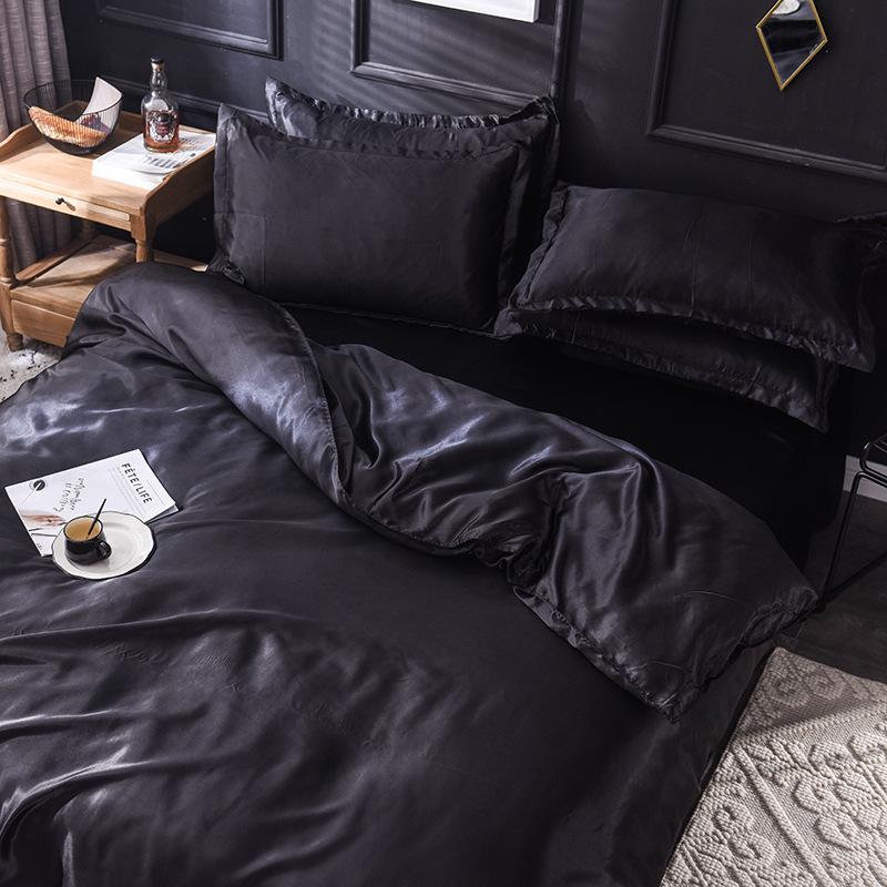 Summer Silk Luxury Plain Color 4-Piece Set - Light and Simple Design