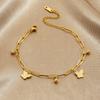 Gold Double Layer Butterfly Charm Bracelet