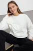 Women's Fashionable Stylish Sweatshirt Pink Thin Crew Neck Ribbon Detailed Oversize Comfortable Cut Knitted Sweatshirt