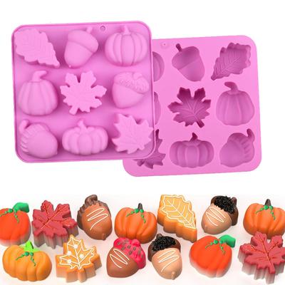 Herbst Silikonform Für Halloween Thanksgiving Kürbis Ahornblatt Eichel Form Schokolade Gummibärchen Süßigkeiten Kekse Form Ernte Thema