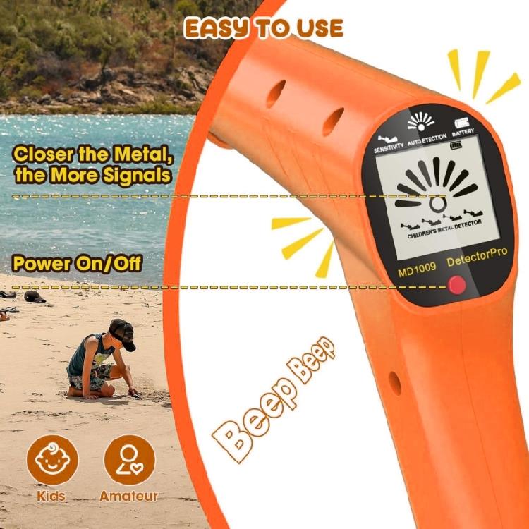 Kids Adjustable Treasure Detectors with Visual LCD Display Ergonomic Lightweight Design for Outdoors Metal Hunting Ages 5 12