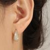 Trendy Round Water Drop Zirconia Earrings For Women Girls Fashion U-shaped Gold Color Metal Crystal Ear Accessorie Zircon Gifts