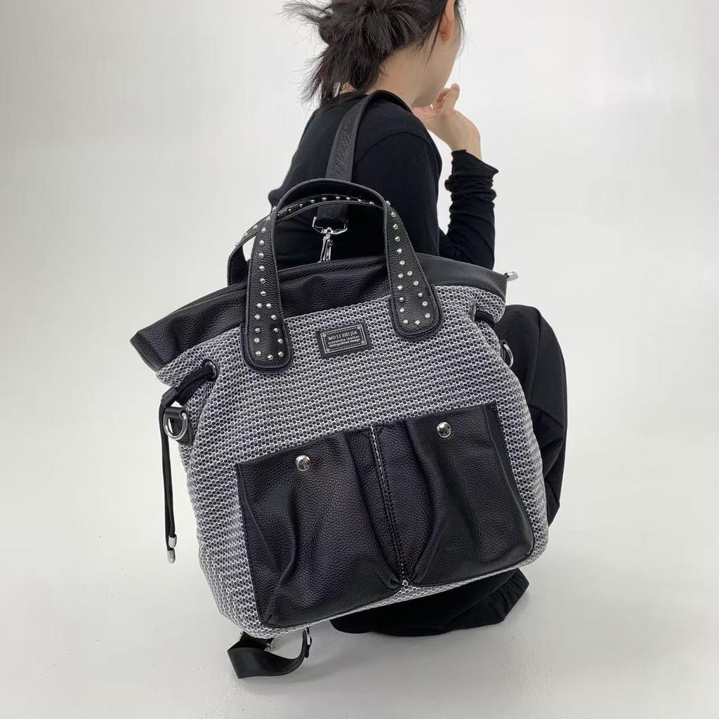 Ladies Super Cool Street Shoulder Bag Multi-Pocket Splicing Millennium Spice Girl Messenger Bag