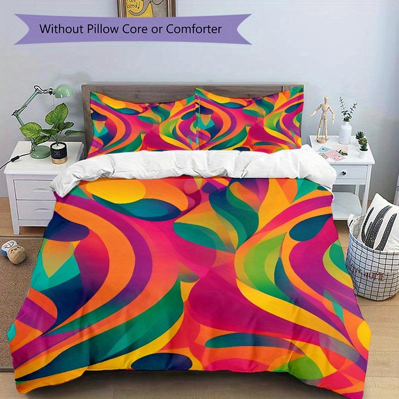3pcs Abstract Art Print Bedding Set, Breathable and Soft, Suitable for All Seasons, Ideal for Home Use, Suitable for Bedroom Decor 21116