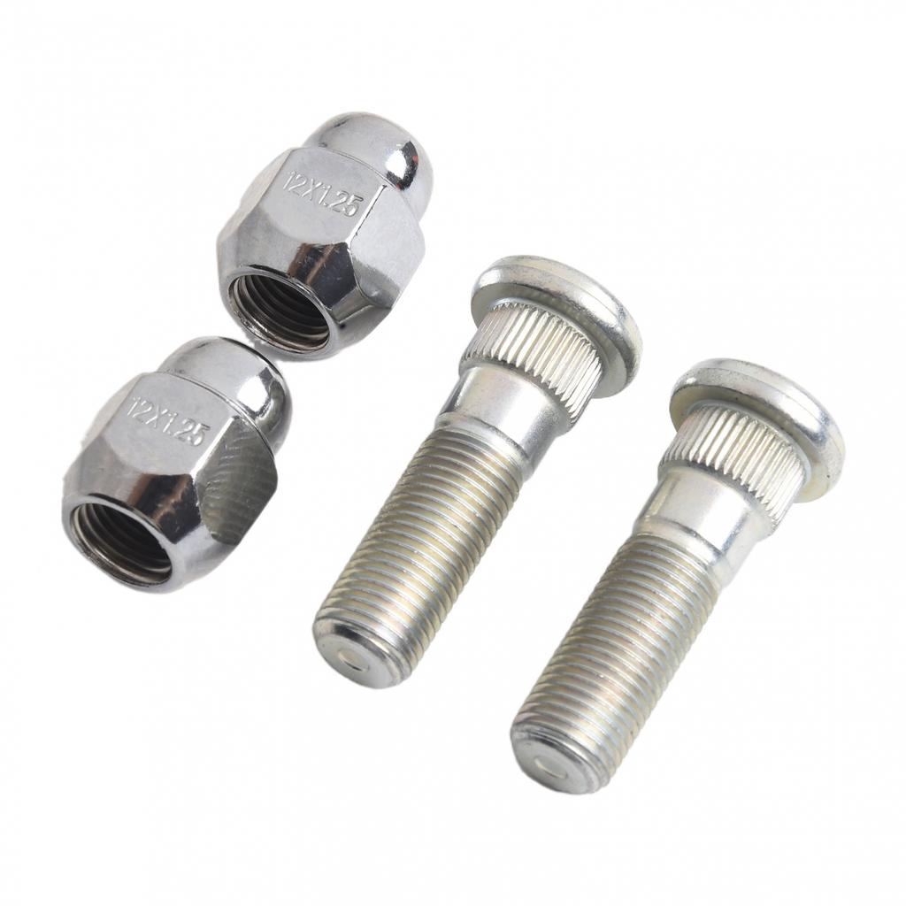 Wheel Hub Bolt Stud & Nut Set for Impreza 2005 2019 Silver Steel Material