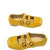 Korean version of flat-bottomed versatile one-word with ballet single shoes women's 2025 new autumn retro square head Mary Jane small leather shoes