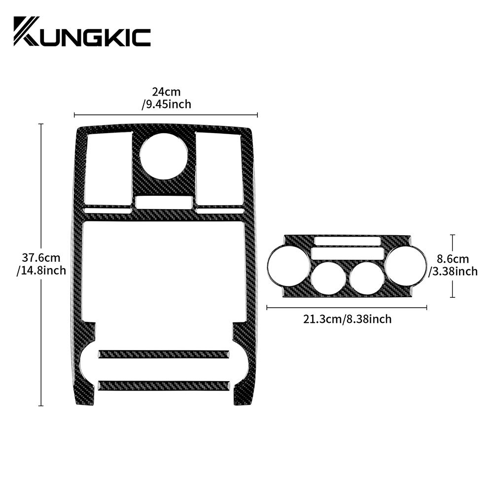 Real Soft Carbon Fiber Sticker For Chrysler 300 300C 2005 2006 2007 Car Center Air Vent Frame Panel Interior Trim Accessories