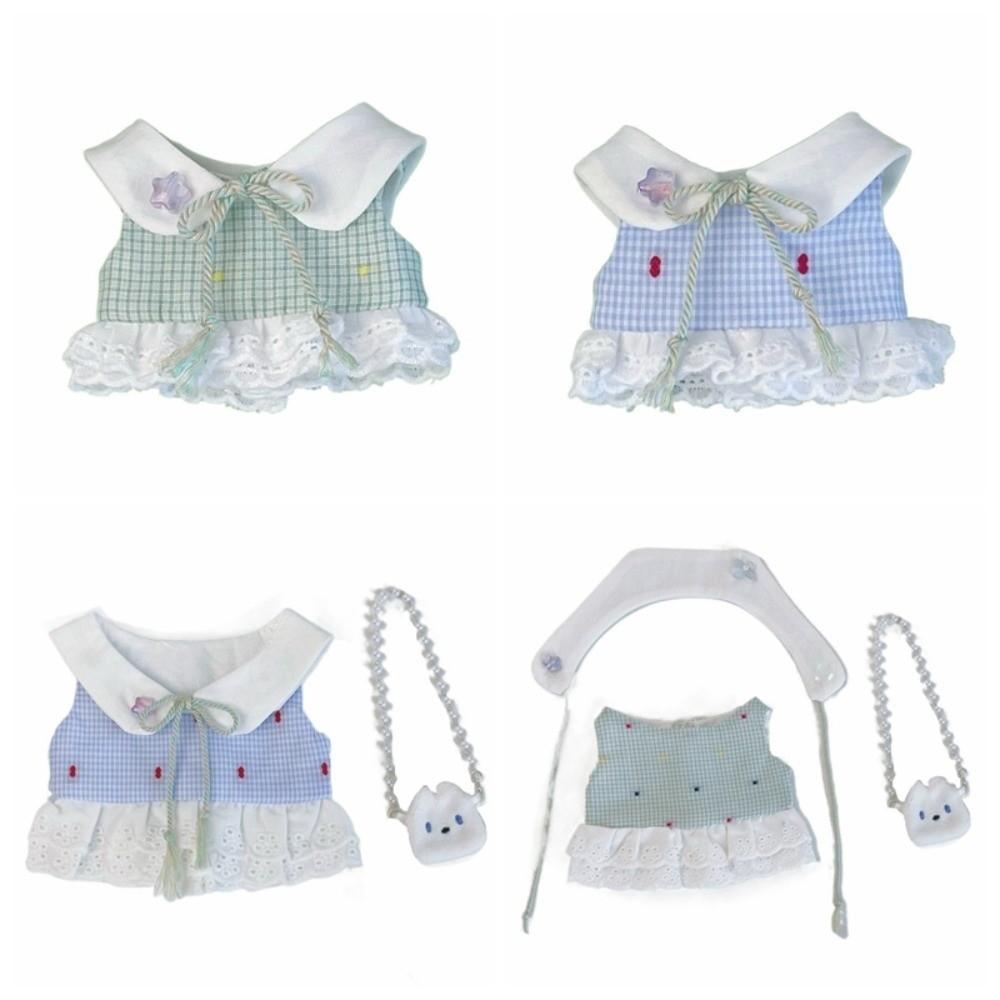 1 Set Outfit 10/20cm Cotton Doll Clothes Plaid Skirt 10cm Doll Clothes  Doll Accessories