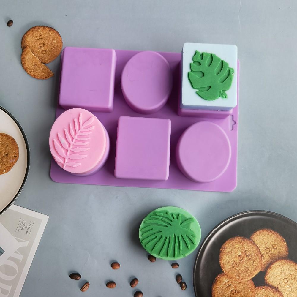 Oval Square Leaves Shape Silicone Soap Mold Handmade Soap Making Supplies DIY Plaster Resin Candle Mould Cake Baking Tools
