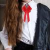 Handmade Ribbon Bows Brooch Men's Suit Shirt Collar Pin Rhinestones Crystal for Special Occasion