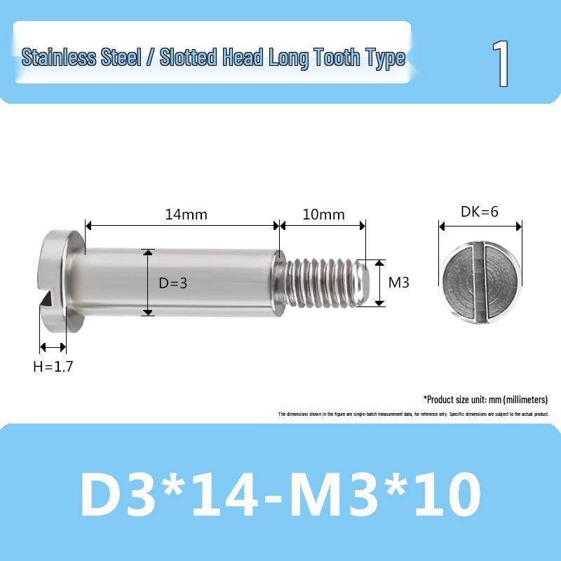 M3M4 Stainless Steel Slotted Set Screw & Half-Threaded Rod