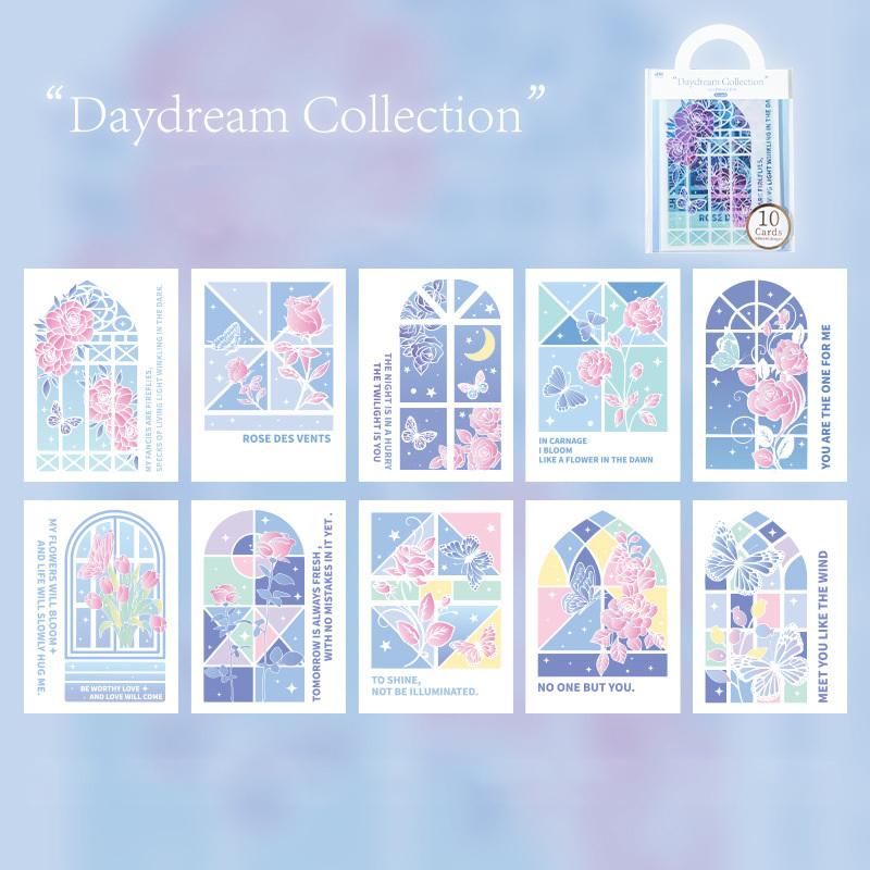 

10 листов/пакет Бабочка Цветок ПВХ Прозрачная Карта Инс Ветер Украшение Ручной Аккаунт Поток Конопляный Фон Студенческая Отметка Карта