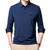 New Autumn Seamless High Elastic Long Sleeve Men's Business Casual Polo Shirt