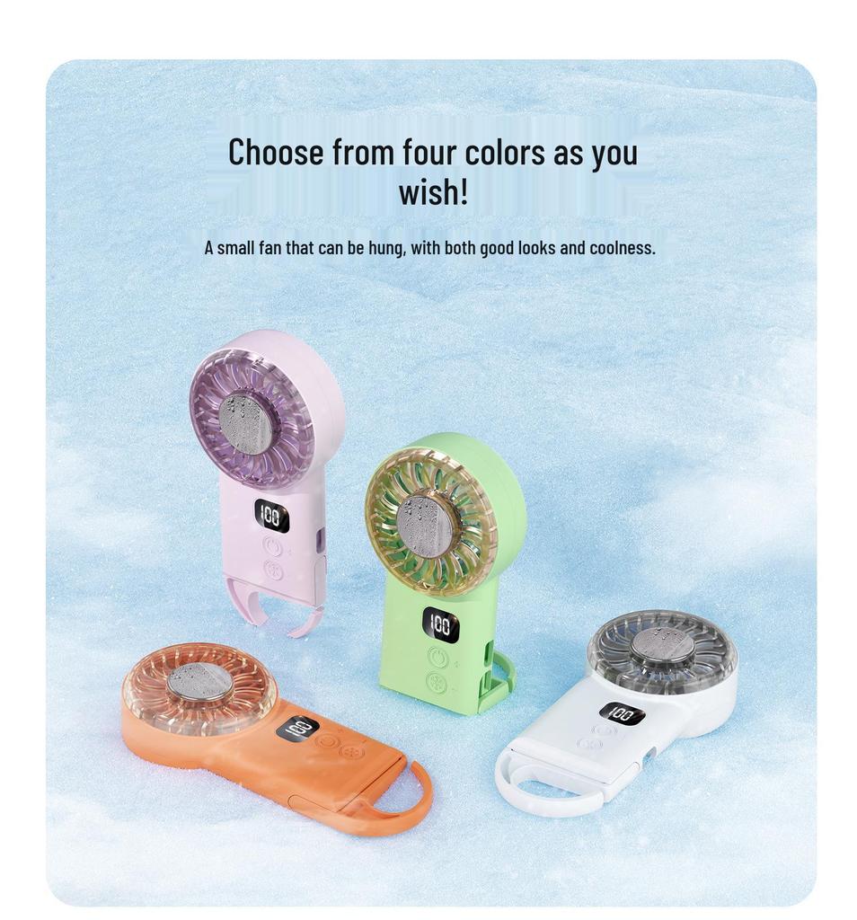 Creative Portable Ultra-thin Handheld Fan with 100-Speed Adjustment and Charging - Ideal for Outdoor Use