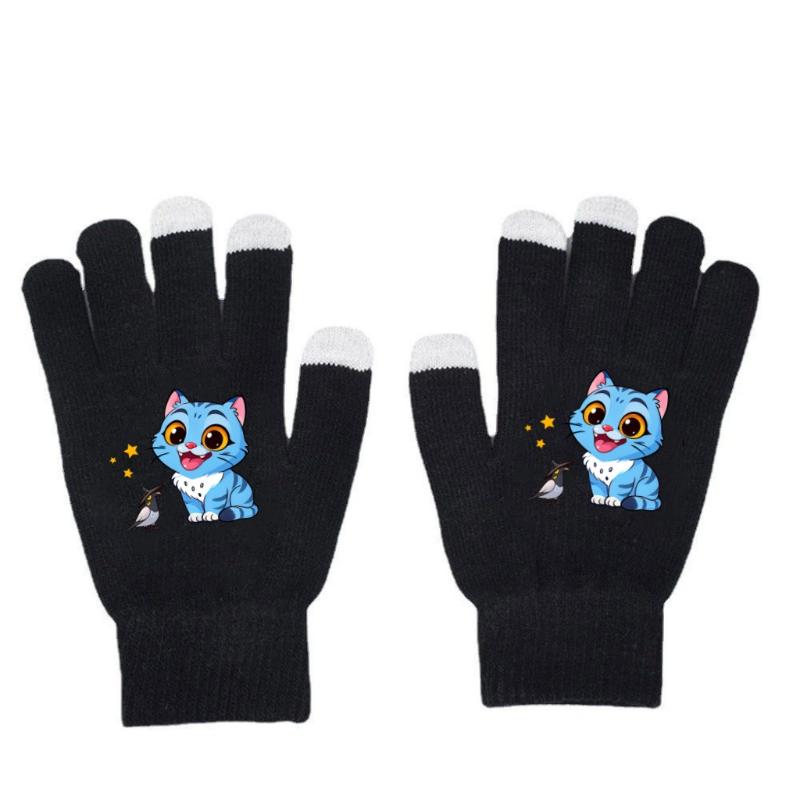 K Pop Demon Hunters Girls Gloves Woman Touch Screen Gloves Lady Winter Warm Cartoon Anime Accessories Cute Gift