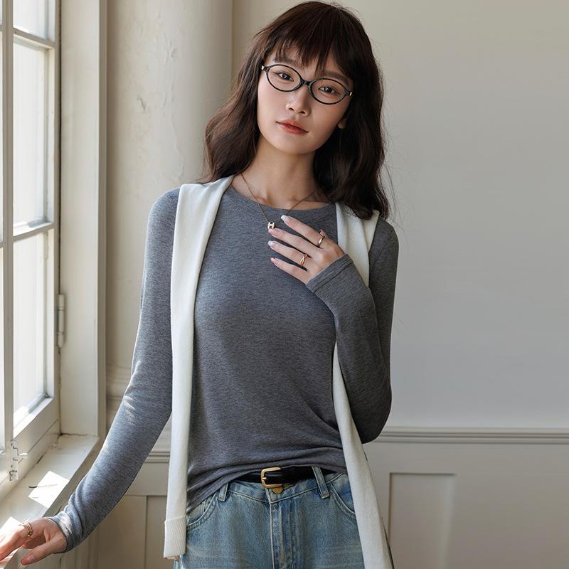 9 Custom Lyocell Acetate Crew Neck Women's Cotton Wool Slim T-Shirt