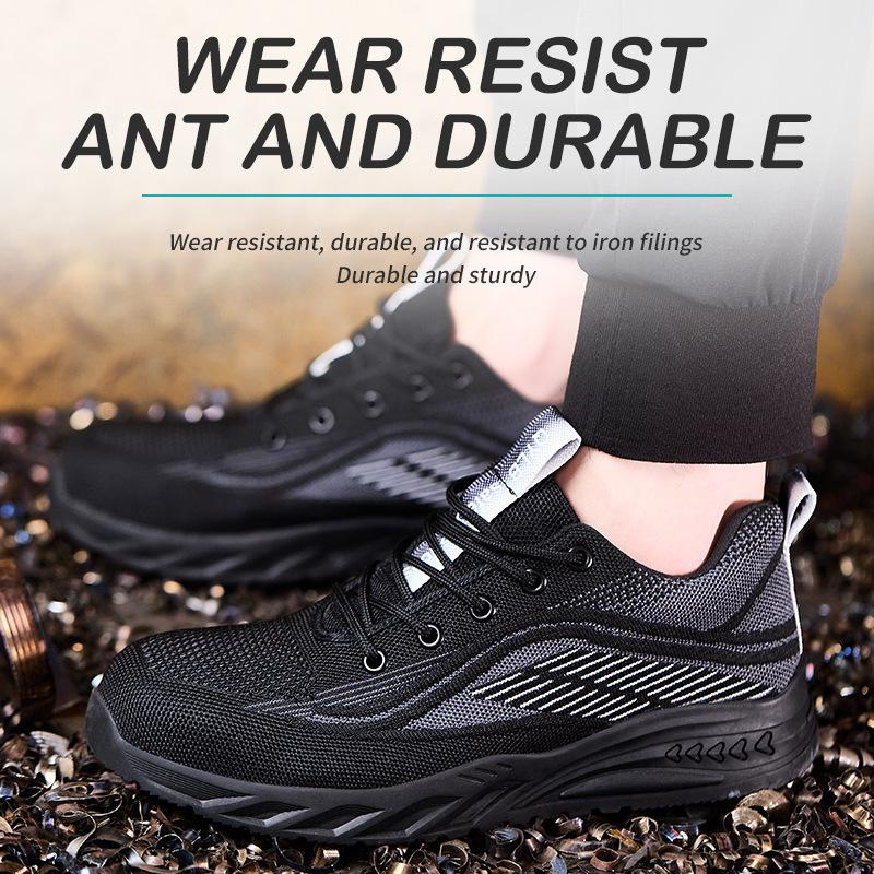 Anti-Smash Steel Toe Sneakers Anti-Puncture Boot Of Safety Working Shoes With Protective Toe Lightweight Breathable Safety Shoes