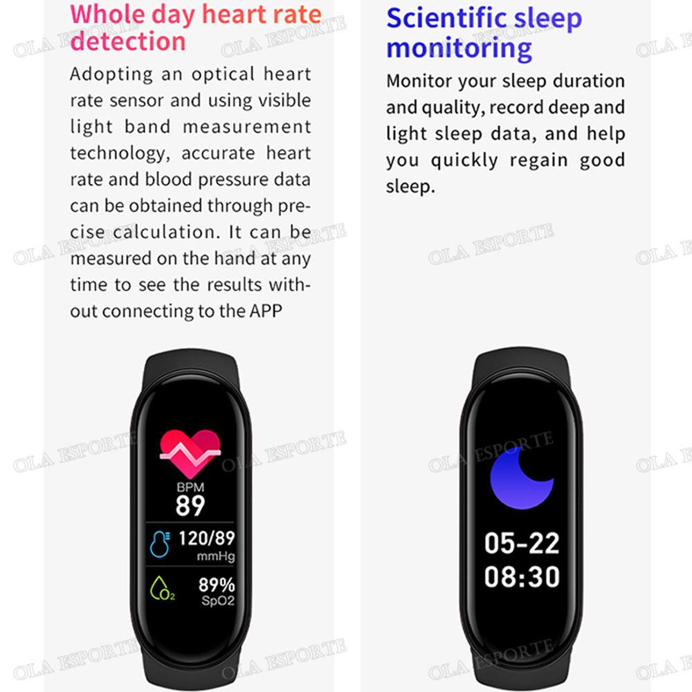 M6 Smart Band IP67 Waterproof Sport Watch Men and Woman Blood Pressure Heart Rate Monitor Fitness Smart Bracelet For Android Ios